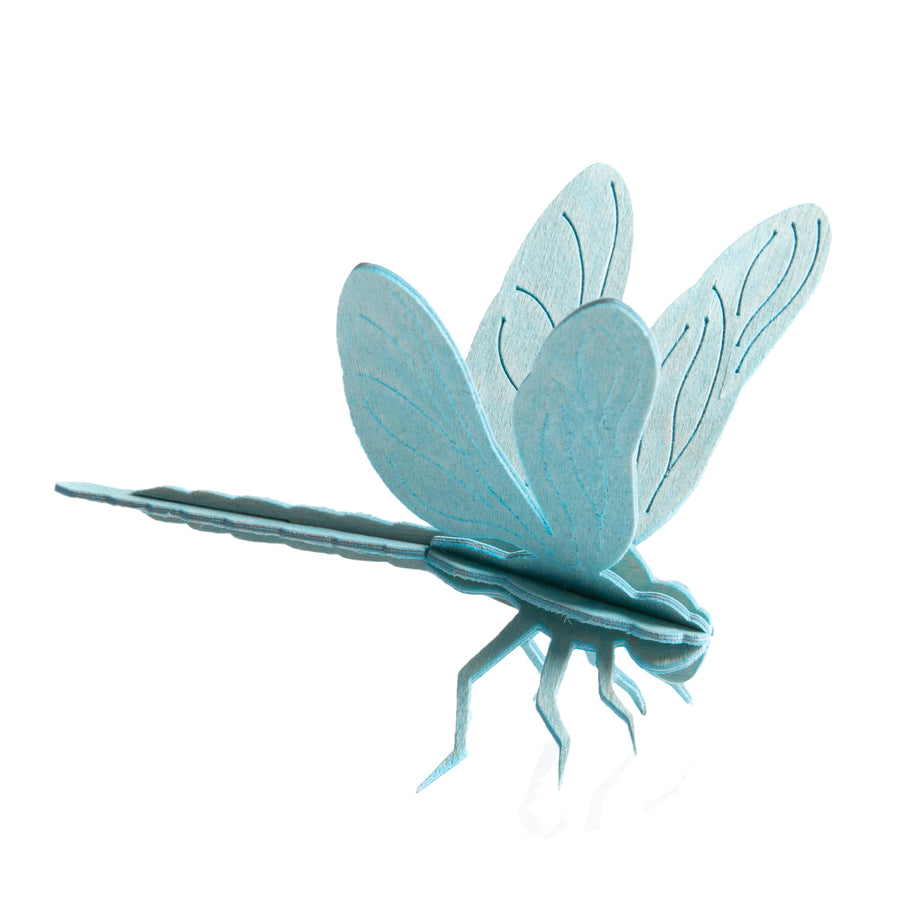 LOVI Holzfigur Libelle 10cm blau