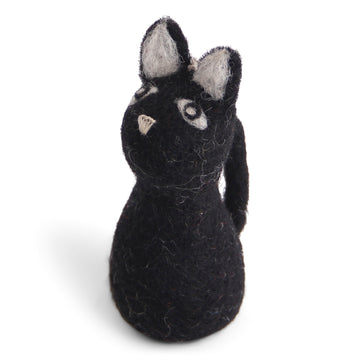 Gry & Sif. Filz - schwarze Katze Anhänger