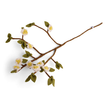 Gry & Sif. Filz - Zweig mit Blättern und Apfelblüten