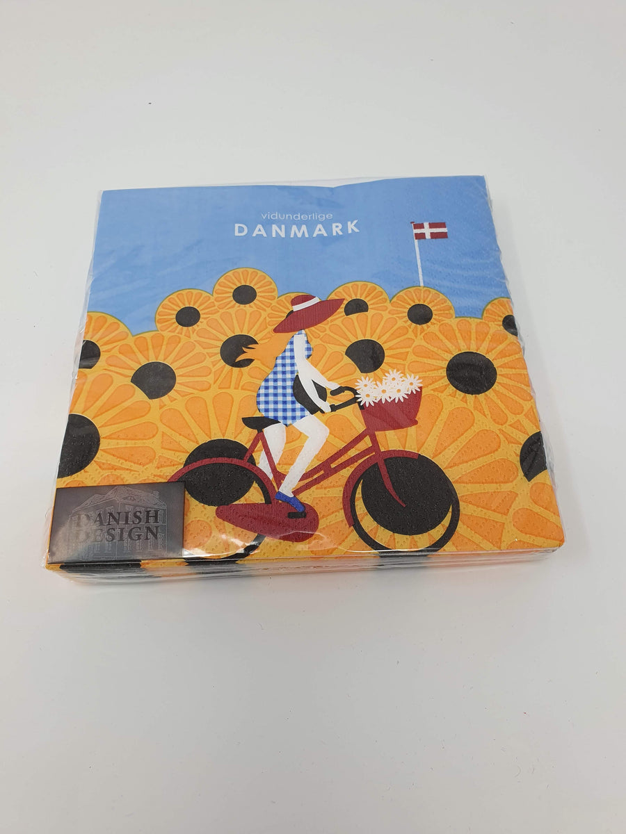 Dänemark Servietten Mädchen mit Sonnenblumen